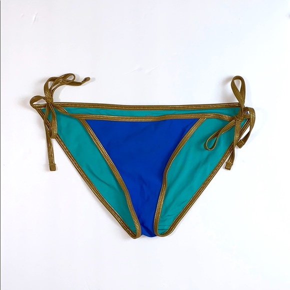aerie Other - AERIE blue turquoise gold tie bikini bottom medium